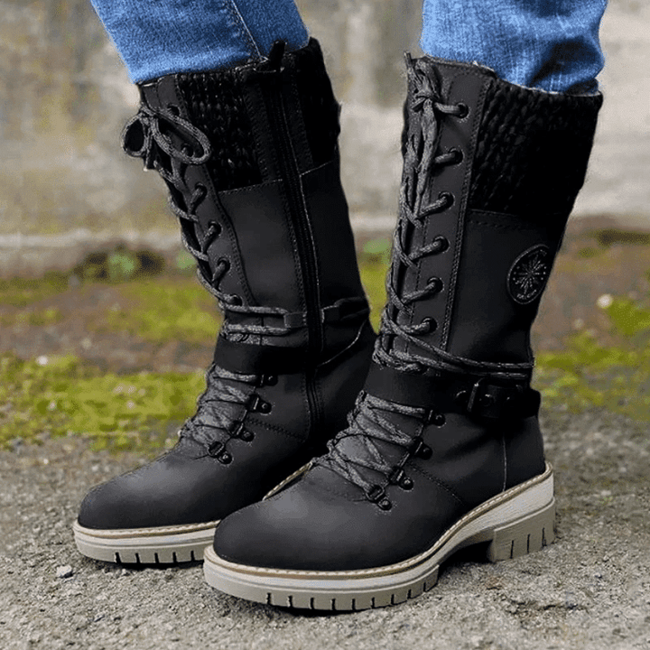 FrostLuxe™ - Vattentäta Snörade Mid-Calf Boots
