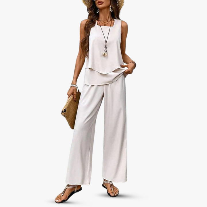 Amara™ - Premium Tvådelad Set med Ärmös Topp och Byxor