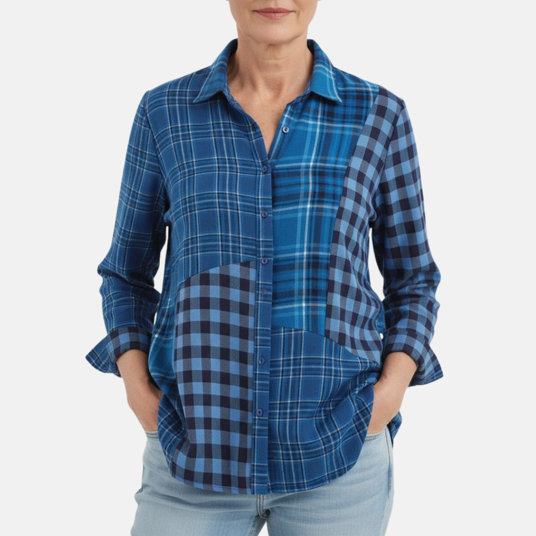 Nimfa™ – Blus med Rutmönster