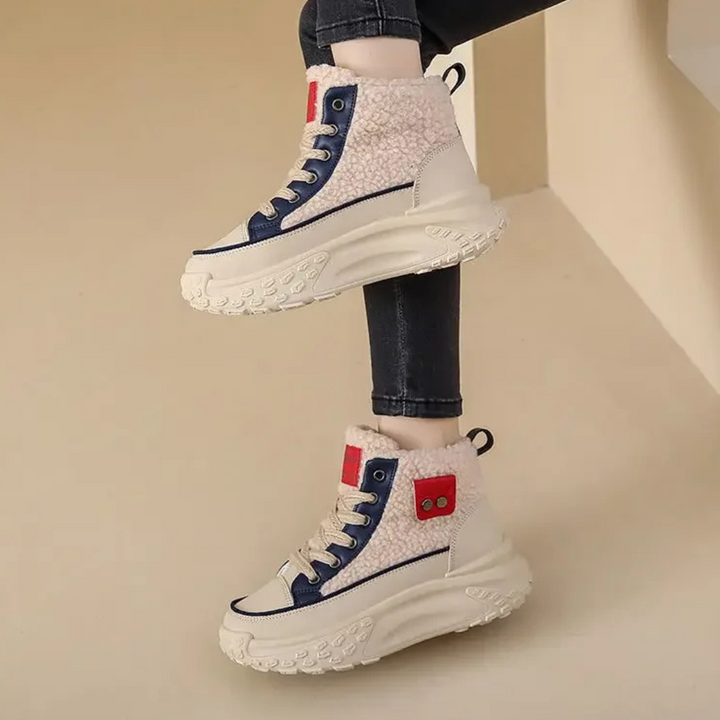 FrostWalk™ – Fodrade Platta Vinterstövlar för Kvinnor med Plyschfoder