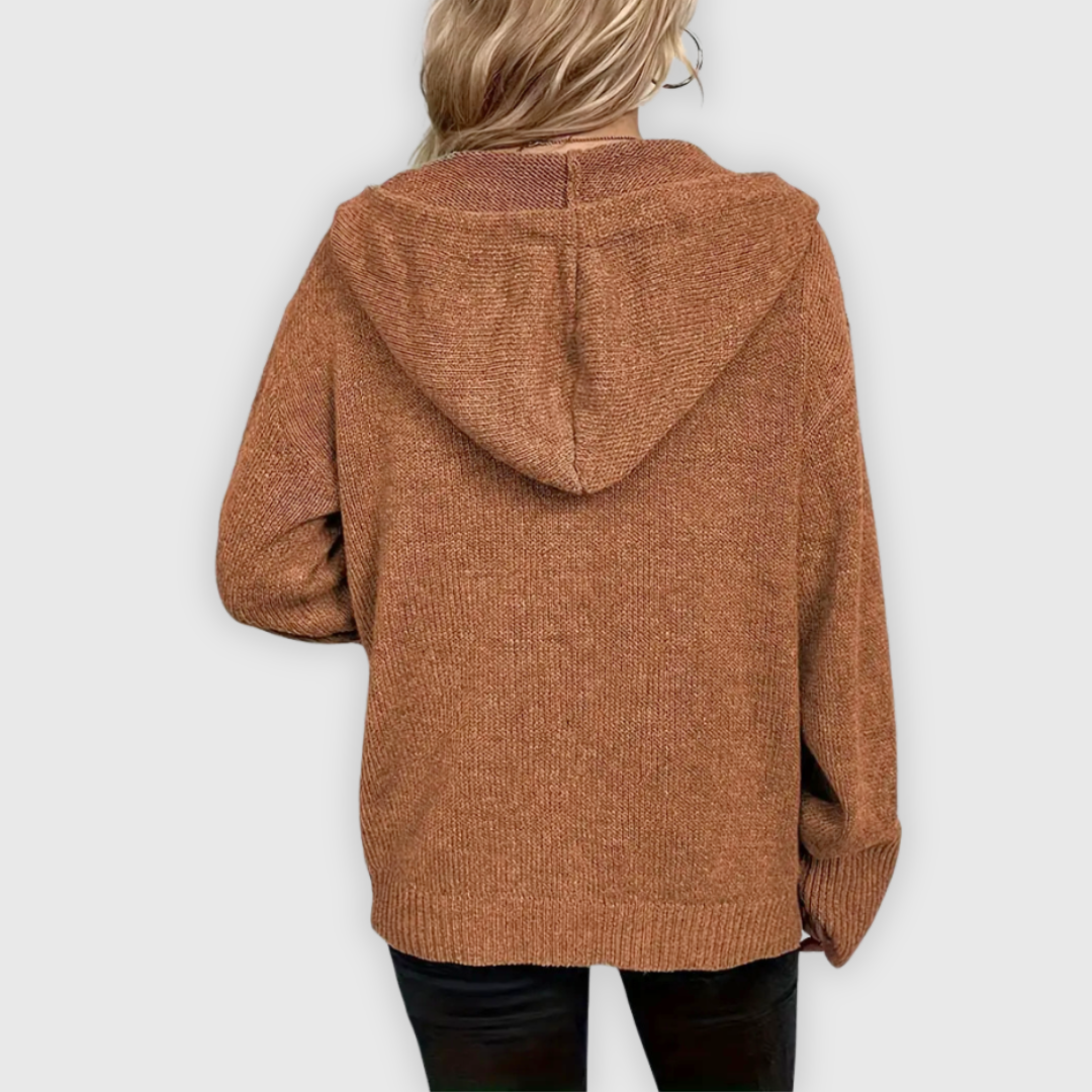 Chivana™ - Stilren & Chic Långärmad Hoodie med Knapp