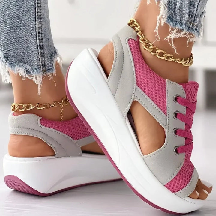 Carolin™ - Ortopediska Snörsandaler med Komfort och Stil