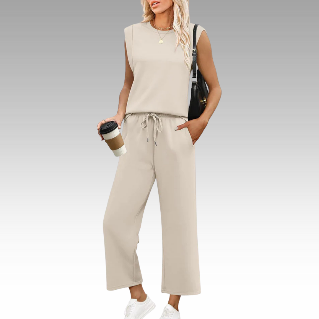 Evangeline™ - Feminint Tvådelat Set – Mjukt, Elegant och Stilrent