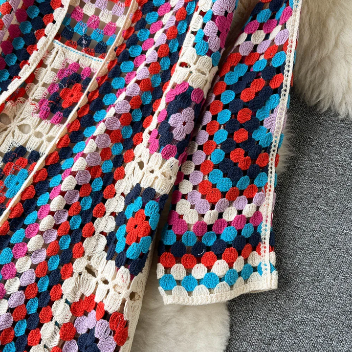 Iris™ - Färgglad Stickad Kofta